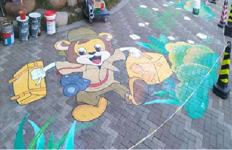 景洪夏季画地面彩绘会遇到的问题