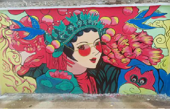 景洪墙体彩绘-网红墙