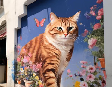 景洪自己绘制有个性的手绘墙