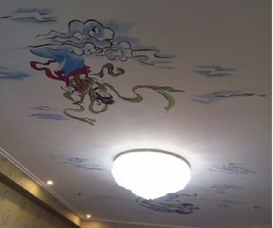 景洪如何快速绘制天花板上的手绘墙？