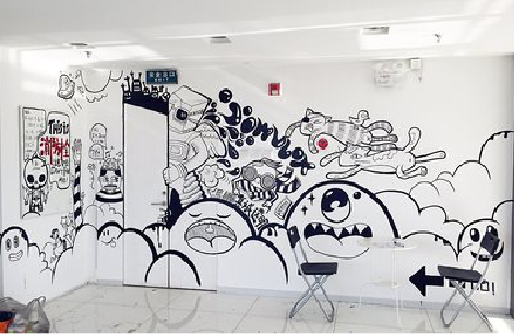 景洪手绘墙并非传统涂鸦。