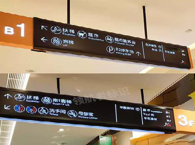 景洪如何通过商场标识牌引导客流分布？